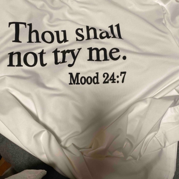 NEW Soft, stretchy & form fitting "Thou Shall Not Try Me" T - Picture 3 of 3